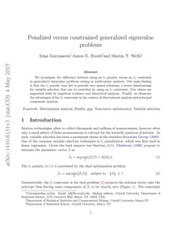 Penalized versus constrained generalized eigenvalue problems