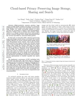 Cloud-based Privacy Preserving Image Storage, Sharing and Search
