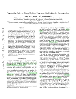 Augmenting Ordered Binary Decision Diagrams with Conjunctive
  Decomposition