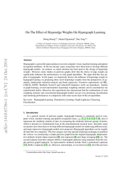 On The Effect of Hyperedge Weights On Hypergraph Learning