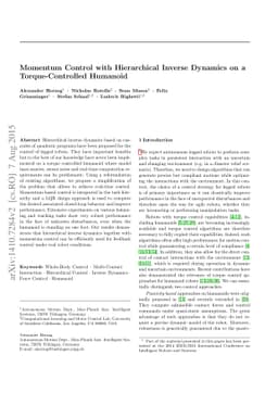 Momentum Control with Hierarchical Inverse Dynamics on a
  Torque-Controlled Humanoid