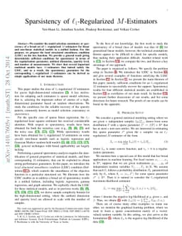 Sparsistency of $\ell_1$-Regularized $M$-Estimators