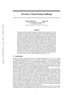 Towards a Visual Turing Challenge