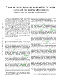 A comparison of dense region detectors for image search and fine-grained
  classification