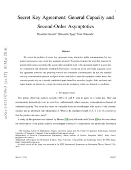 Secret Key Agreement: General Capacity and Second-Order Asymptotics
