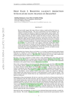 Deep Gaze I: Boosting Saliency Prediction with Feature Maps Trained on
  ImageNet