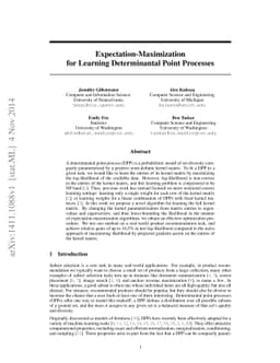Expectation-Maximization for Learning Determinantal Point Processes