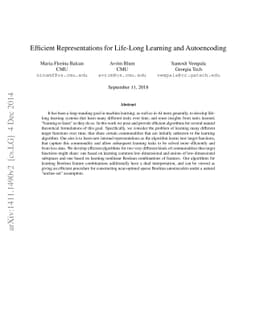 Efficient Representations for Life-Long Learning and Autoencoding