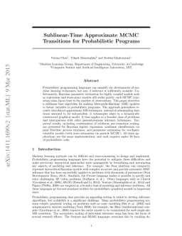 Sublinear-Time Approximate MCMC Transitions for Probabilistic Programs
