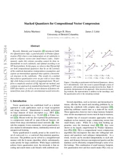 Stacked Quantizers for Compositional Vector Compression