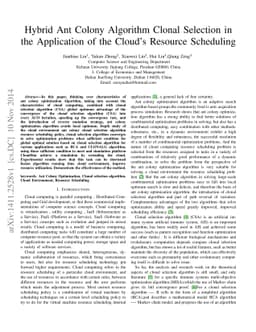 Hybrid Ant Colony Algorithm Clonal Selection in the Application of the
  Cloud's Resource Scheduling