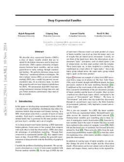 Deep Exponential Families