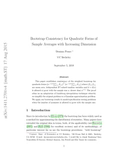 Bootstrap Consistency for Quadratic Forms of Sample Averages with
  Increasing Dimension