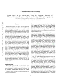 Computational Baby Learning