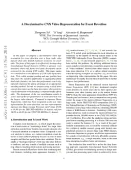 A Discriminative CNN Video Representation for Event Detection