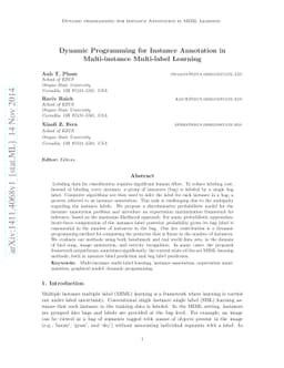 Dynamic Programming for Instance Annotation in Multi-instance
  Multi-label Learning