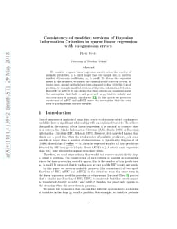 Consistency of modified versions of Bayesian Information Criterion in
  sparse linear regression with subgaussian errors