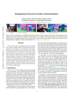 Designing Deep Networks for Surface Normal Estimation