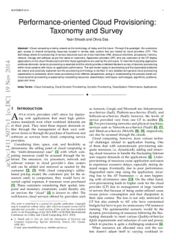 Performance-oriented Cloud Provisioning: Taxonomy and Survey