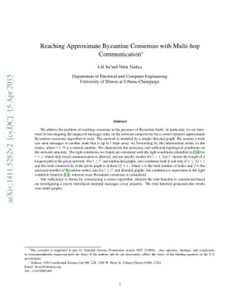 Reaching Approximate Byzantine Consensus with Multi-hop Communication
