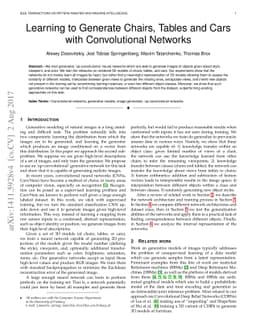 Learning to Generate Chairs, Tables and Cars with Convolutional Networks