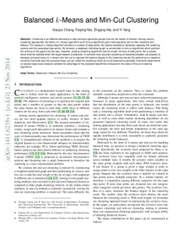 Balanced k-Means and Min-Cut Clustering