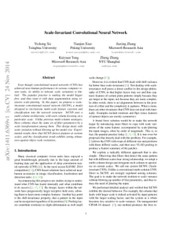 Scale-Invariant Convolutional Neural Networks