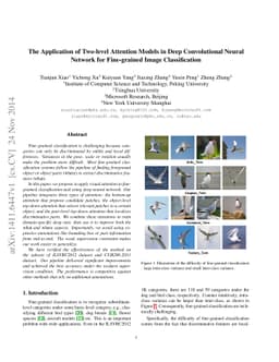 The Application of Two-level Attention Models in Deep Convolutional
  Neural Network for Fine-grained Image Classification