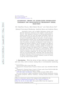 Asymptotic theory of generalized information criterion for
  geostatistical regression model selection