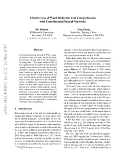Effective Use of Word Order for Text Categorization with Convolutional
  Neural Networks