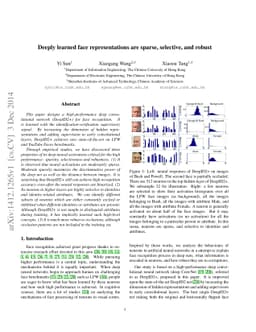 Deeply learned face representations are sparse, selective, and robust