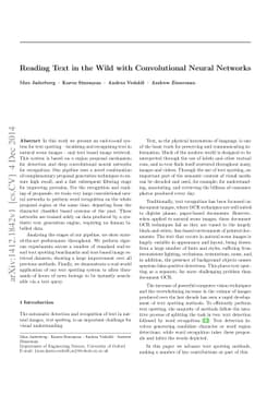 Reading Text in the Wild with Convolutional Neural Networks