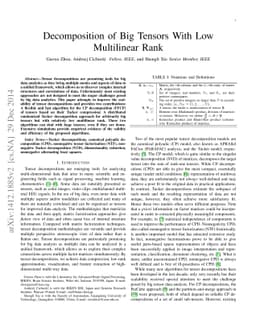 Decomposition of Big Tensors With Low Multilinear Rank