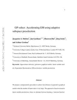 GP-select: Accelerating EM using adaptive subspace preselection