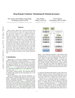 Deep Domain Confusion: Maximizing for Domain Invariance