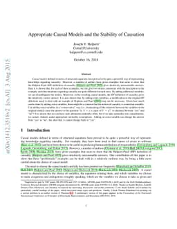 Appropriate Causal Models and the Stability of Causation