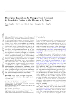 Descriptor Ensemble: An Unsupervised Approach to Descriptor Fusion in
  the Homography Space