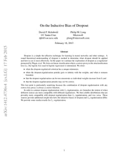 On the Inductive Bias of Dropout