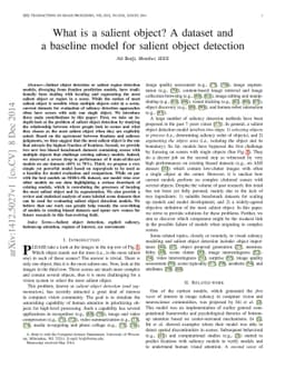 What is a salient object? A dataset and a baseline model for salient
  object detection