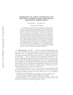 Estimation of Large Covariance and Precision Matrices from Temporally
  Dependent Observations