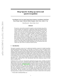 Deep Speech: Scaling up end-to-end speech recognition