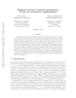 Support recovery without incoherence: A case for nonconvex
  regularization