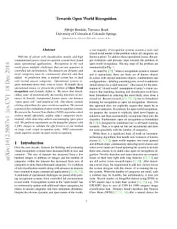 Towards Open World Recognition