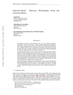Crypto-Nets: Neural Networks over Encrypted Data