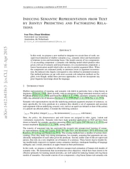 Inducing Semantic Representation from Text by Jointly Predicting and
  Factorizing Relations