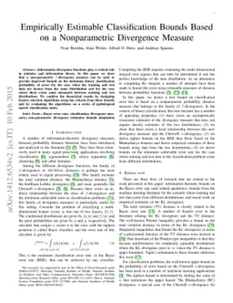 Empirically Estimable Classification Bounds Based on a New Divergence
  Measure
