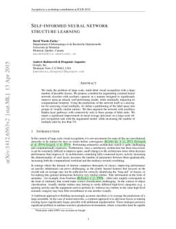 Self-informed neural network structure learning