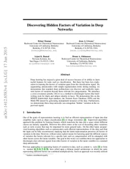 Discovering Hidden Factors of Variation in Deep Networks