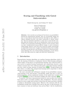 Scoring and Classifying with Gated Auto-encoders