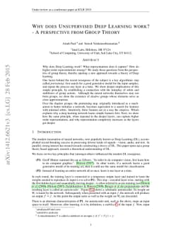 Why does Deep Learning work? - A perspective from Group Theory